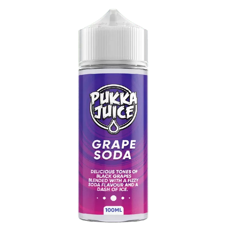 Pukka Juice 100ml E-liquid Shortfill Grape Soda - Nicotine Strength#0mg