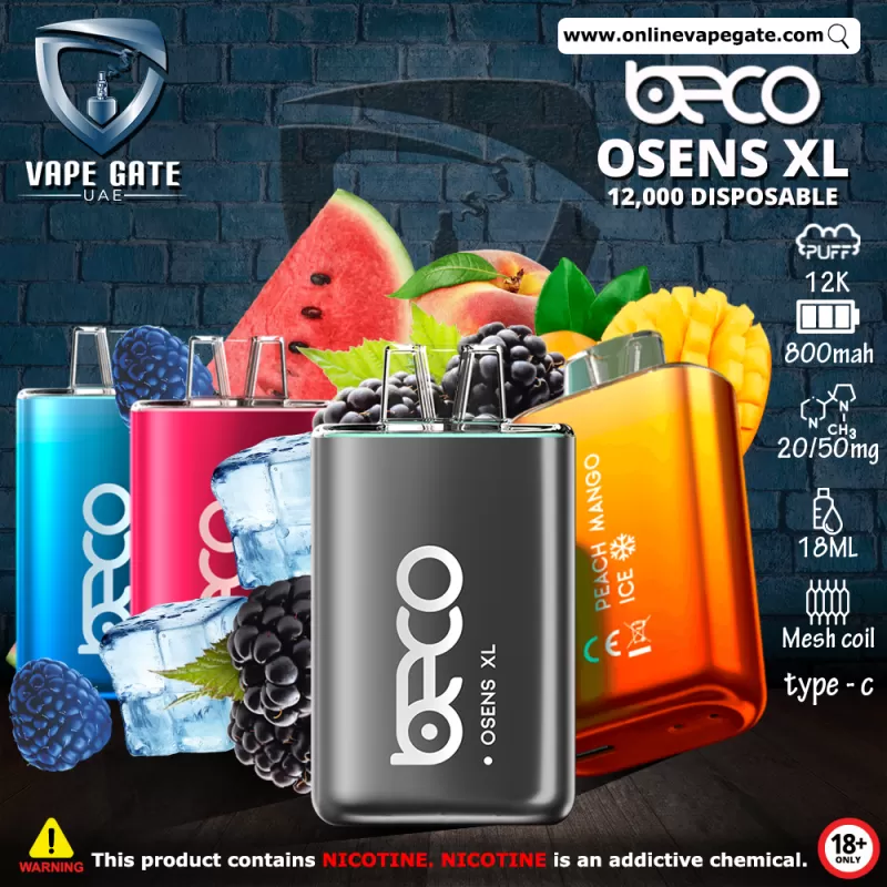 Beco Osens XL Disposable Vape (12,000 Puffs) - 20 mg / Cool Mint