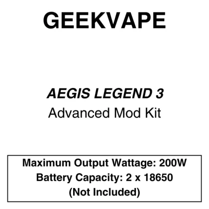 Aegis Legend 2 200W Mod (Compatible with 18650 battery) - Vape Product, Vape Product
