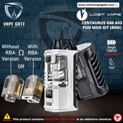 Lost Vape Centaurus G80 AIO Pod Mod Kit (80W) - Space Silver - With RBA Version