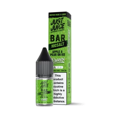Apple & Pear on Ice Nic Salt E-Liquid by Just Juice Bar Reborn - 20 mg - High Strength