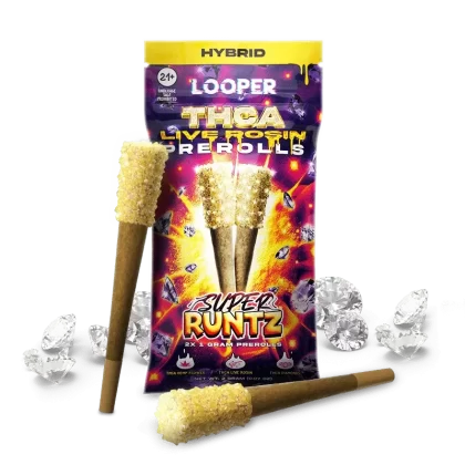 Looper Vape THCA Live Rosin Prerolls 1G: Super Runtz