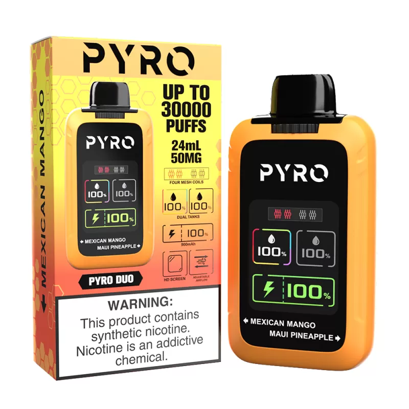 Pyro DUO 30K PUFF Disposable Device - 30,000 Puffs - Blue Razz/Blue Razz Ice - Image 2