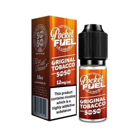 Pocket Fuel Original Tobacco 50/50 E-Liquid - Strength#3mg>6mg>12mg>18mg
