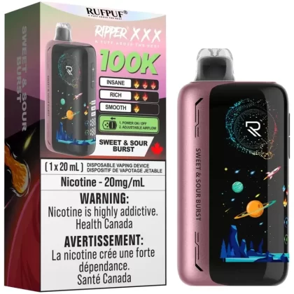 RUFPUF RIPPER XXX 100K Disposable Vape – Sweet & Sour Burst