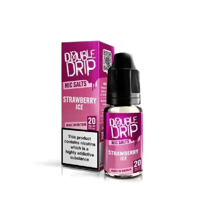 Double Drip Nic Salt E-Liquid Strawberry Ice - Nicotine Strength#20mg>10mg