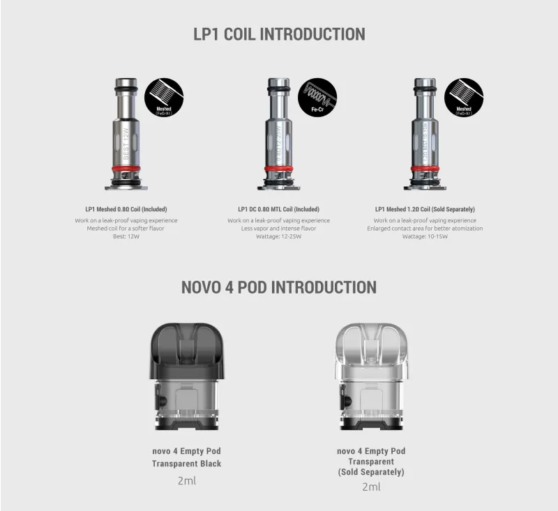 Smok Novo 4 Replacement pods 3 Pack - Black Novo 4 Replacement Pods - 3 Pack, Clear Novo 4 Replacement Pods - 3 Pack - Image 2