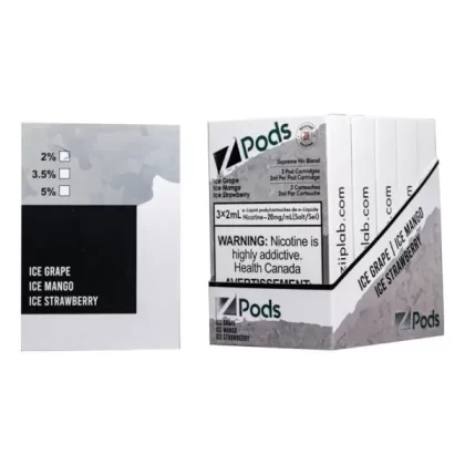 Zpods STLTH Compatible – ICED MULTIPACK - Nicotine#Supreme Nic Blend 20MG with 50 MG Throat HitOutside Ontario>Ontario