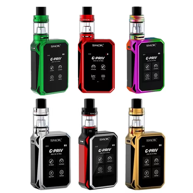 SMOK G-PRIV 220w Touch Screen 5.0ML Starter Kit With TFV8 Big Baby - BlackGreen