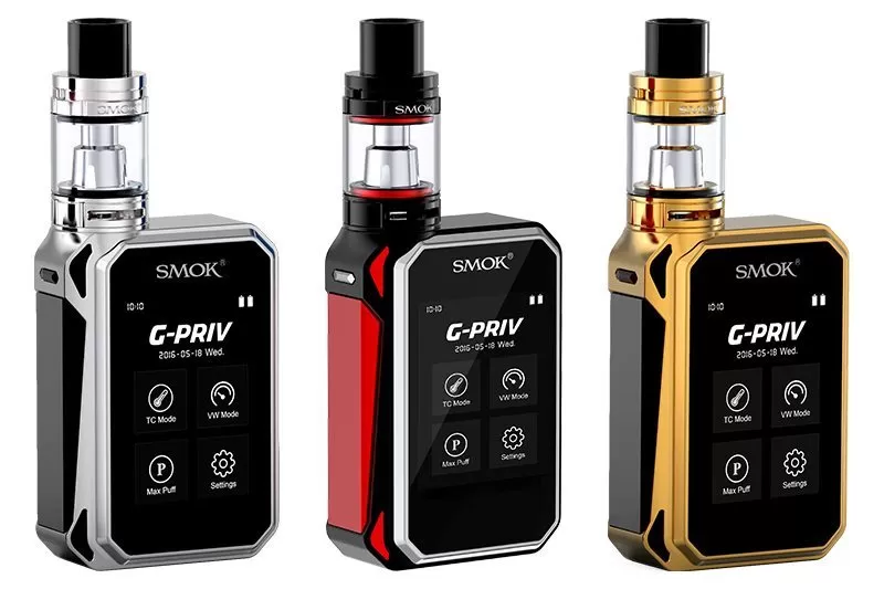 SMOK G-PRIV 220w Touch Screen 5.0ML Starter Kit With TFV8 Big Baby - BlackGreen - Image 3