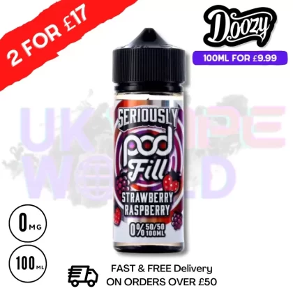 Strawberry Raspberry Seriously PodFill Shortfill Juice (NEW) 100ML Eliquid