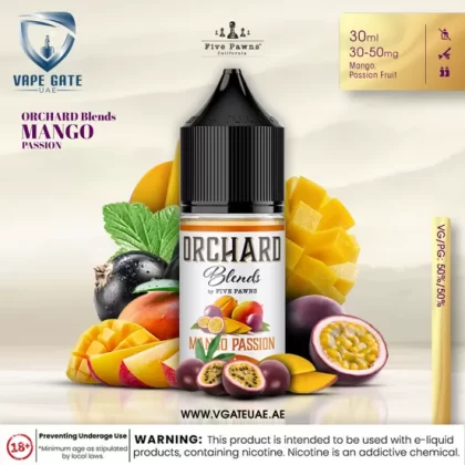 MANGO PASSION – ORCHARD BLEND FRUIT SALTNIC BY FIVE PAWNS