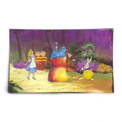 V Syndicate “Alice Mushroom” Glass Rolling Tray - Size#Small>Medium