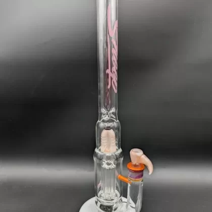 Sheep Glass Orange Creamsicle Dual Perc Bong