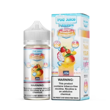 Pod Juice Freeze Mango Strawberry Dragonfruit TF 100ml Vape Juice - Eightvape