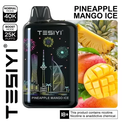 TESIYI Ultra Max 360 Disposable Vape 25ml | 25,000–40,000 Puffs | 900mAh Rechargeable Battery | Dual Mesh Coil | Adjustable Power & Airflow | 15 Flavors ( Worldwide)