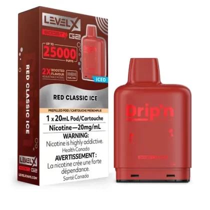 LEVEL X DRIP’N BOOST POD 20ML – RED CLASSIC
