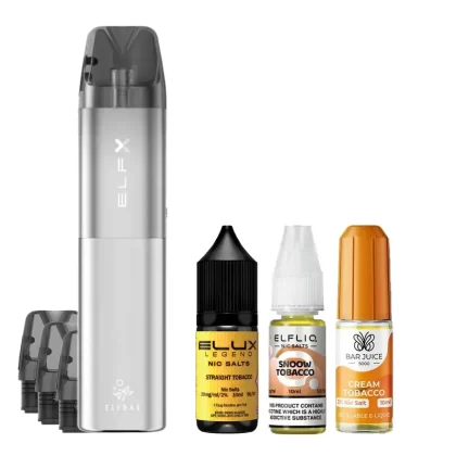 Elf Bar ELFX Tobacco Bundle - Colour#Silver>Black>Blue>Gray>Pink>Purple (727101)