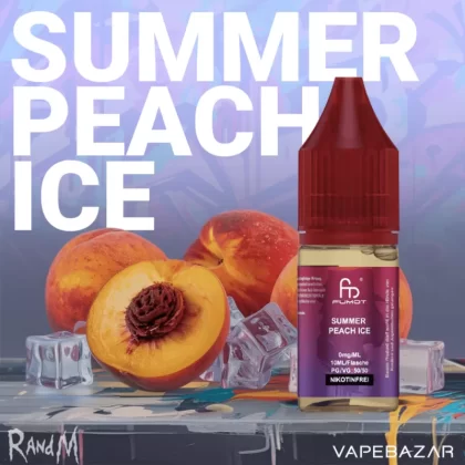 RandM Tornado Liquid – Summer Peach Ice – Nikotinfrei - demineralisiertes Wasser, Propylenglykol