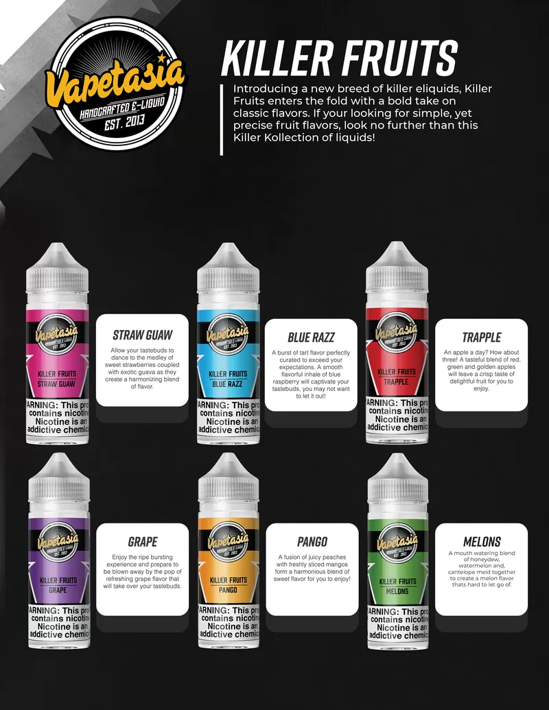 Vapetasia E-Liquid 100ml - Killer Fruits Melons / 0mg - Vapeciga - Image 3