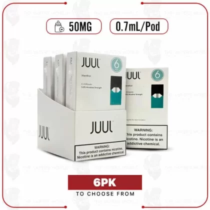 JUUL Menthol Pods – 5% Nicotine – 0.7ml – 6 CT - Thevapersworld