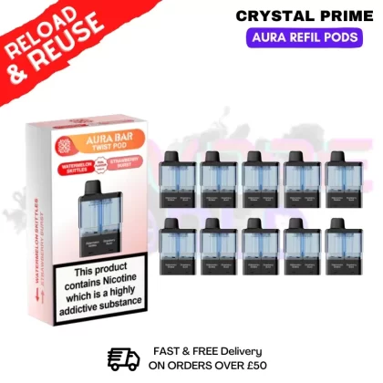 Watermelon Rainbow Aura 40K Replacement Pods Box Of 10