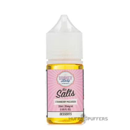 Dinner Lady Nic Salts – Strawberry Macaroon 30mL - Nicotine Strength#25mg>35mg>50mg
