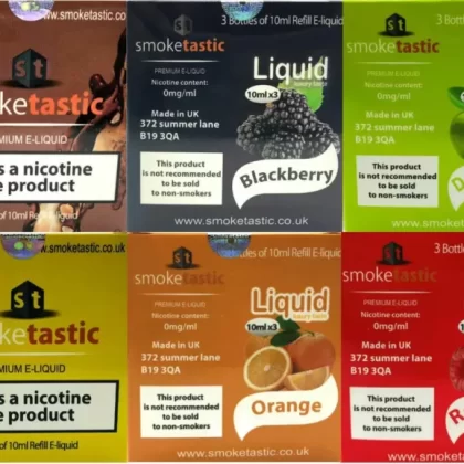 SmokeTastic E liquid 10ml ELiquid (18MG) Pack of 3 Bottles 10ml E-Liquid UK Seller