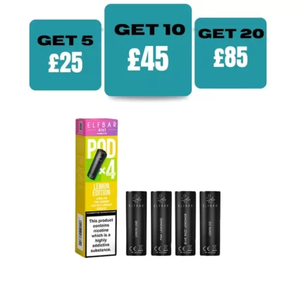 Elf Bar 4IN1 3200 Prefilled Pod Refills - £7.99 or 3 for £25 - Ice Drink Edition