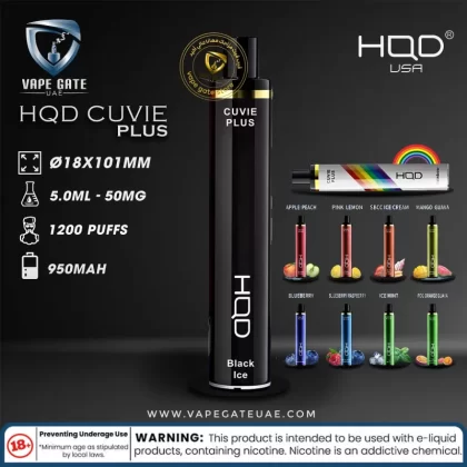 Buy 2 Get 1 Free- HQD Cuvie Plus Disposable1200 Puffs - Blueberry