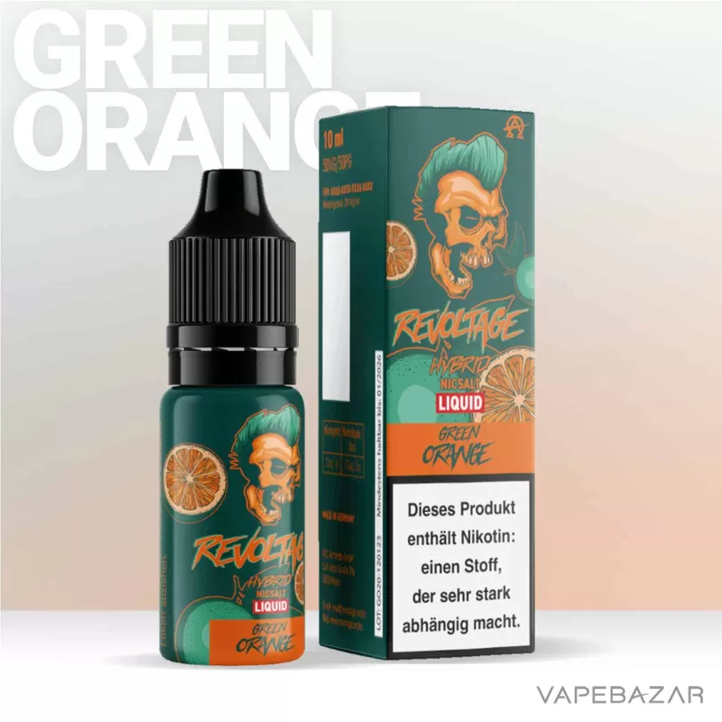Revoltage Hybrid Nicsalt Liquid – Green Orange - Vapebazar - Image 2