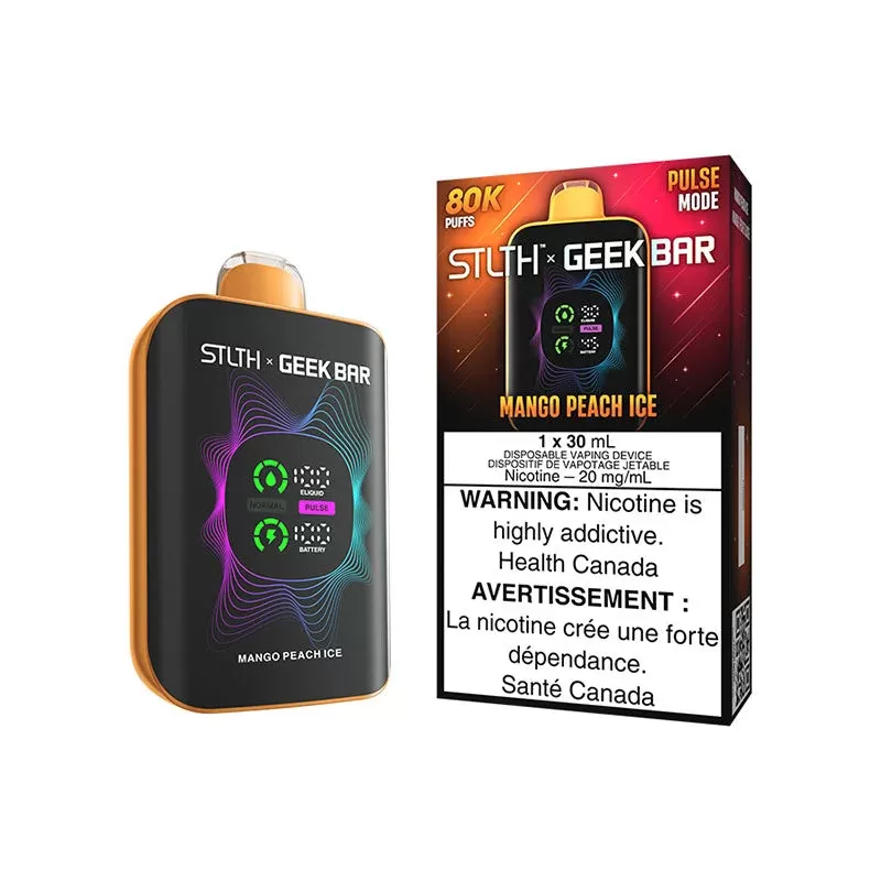 STLTH X GEEKBAR Mango Peach Ice 80K Disposable Vape, 30mL