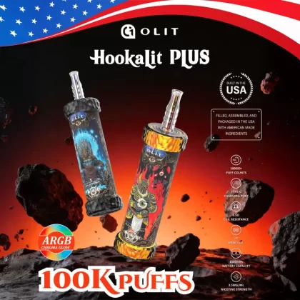 Assembled in USA | OLIT HookaLit PLUS 100K Disposable E-Hookah - 100,000 Puffs - Grape 🆕