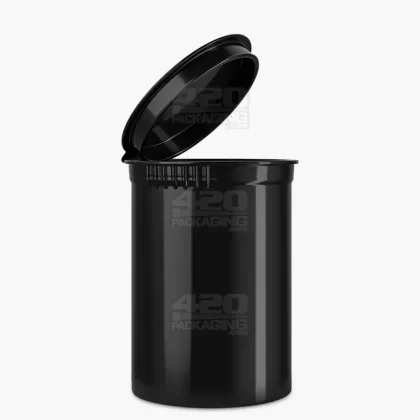 Child Resistant | Opaque Black Pop Top Bottles | 30dr – 7g – 150 Count