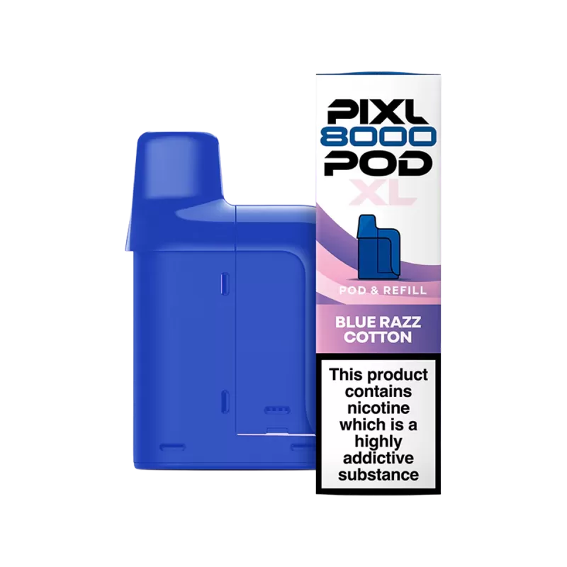 Blue Razz Cotton Pixl 8000 Refill Pack - Vape Product (6C9AC5)