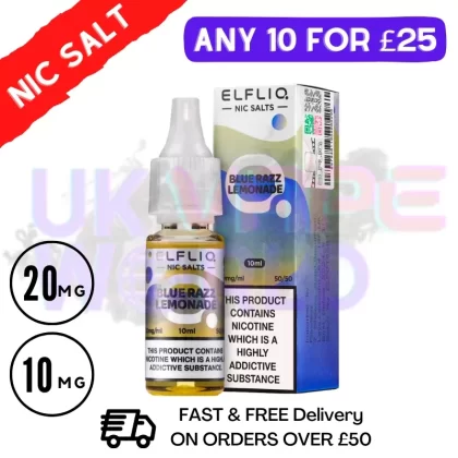 ElfLiq ‘Blue Razz Lemonade’ Nic Salt 10ML eLiquid