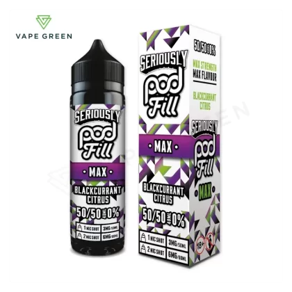 Blackcurrant Citrus Shortfill E-Liquid by Seriously Pod Fill Max 40ml - Eliquidsupply