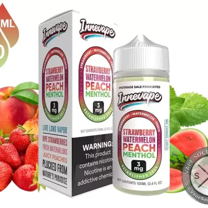 Strawberry Watermelon Peach Menthol Innevape 100ml - Vape Product, Vape Product
