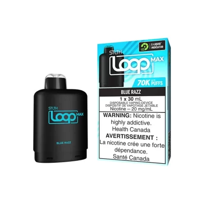 STLTH LOOP MAX 70K - flavor#BLUE RAZZ>CHERRY WATERMELON ICE>DOUBLE APPLE SHISHA>ICE MINT>JUICY PEACH ICE>MANGO PINEAPPLE ICE>PEACH BERRY>RAZZ APPLE ICE>STRAWBERRY COCONUT ICE>STRAWBERRY KIWI