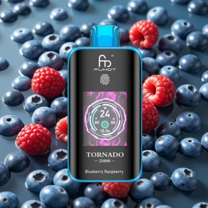 Fumot Tornado 25000 Puffs Disposable Vape HD Screen 700mAh Rechargeable Type-C Blueberry Raspberry - Bangvapeaustralia