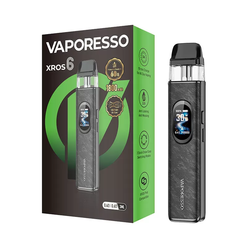 Vaporesso XROS 6 Pod Kit 30W - Carbon Fiber Gray - Image 3