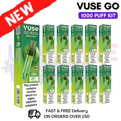 Vuse Go 1000 Apple Sour Box Of 10 – £19.99