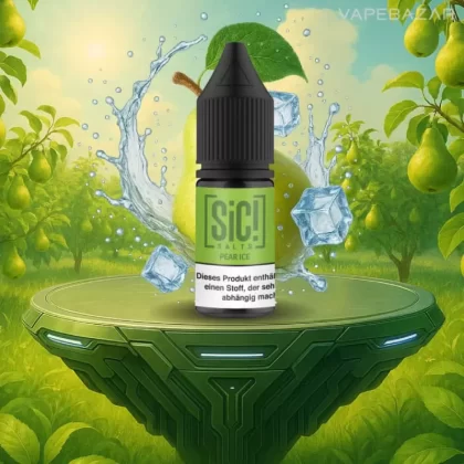 SiC! Nikotinsalz Liquid – Pear Ice 20mg/ml Nikotin - SIC! SALTS / Ice / Birne / 20mg/ml / Propylenglykol / pflanzliches Glycerin / Glycerin / Nikotinsalz / Aromen