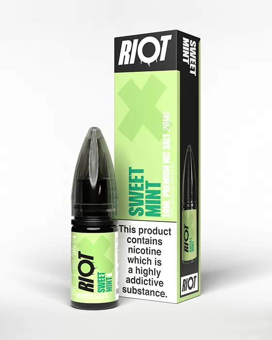 Sweet Mint Nic Salt E-Liquid - Riot X - 5mg - PG 50% - Image 3