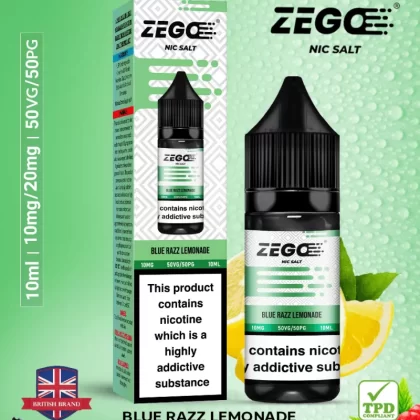 Zego Blue Razz Lemonade Nic Salt Vape Juice - 10 Pack - 20mg