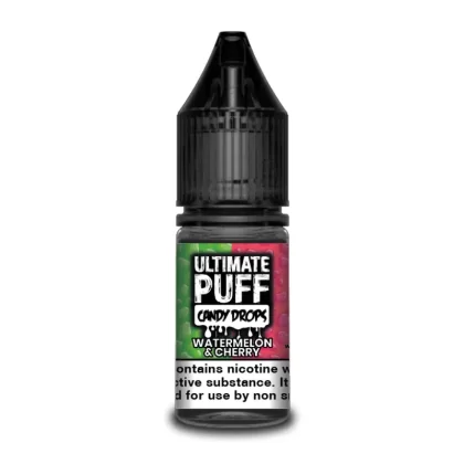 Ultimate Puff Candy Drops Watermelon and Cherry 10ml Vape Juice - 10 Pack - Strength 3mg
