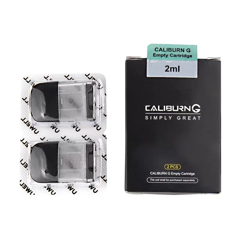 Uwell Caliburn G Replacement Pod Cartridge 2ml (2pcs/pack) - type#2ml(Empty)>UN2 Meshed-H 0.8ohm>UN2 Meshed-H 1.0ohm