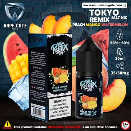 Tokyo Remix Peach Mango Watermelon Saltnic 30ml - 50 mg / 30 ml