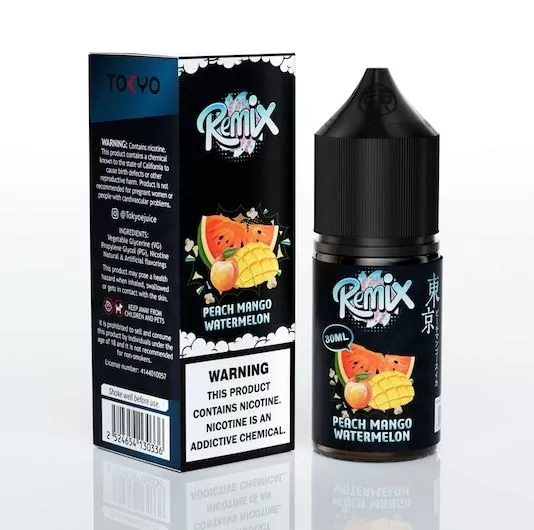 Tokyo Remix Peach Mango Watermelon Saltnic 30ml - 50 mg / 30 ml - Image 2