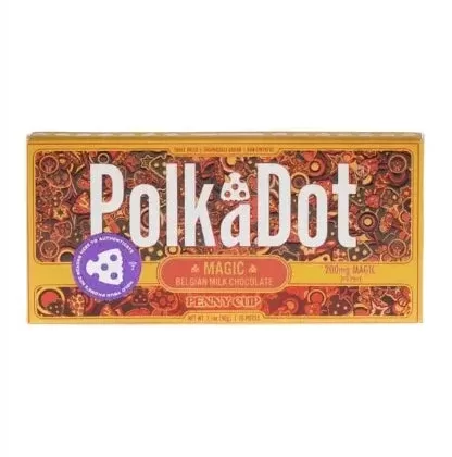 Penny Cup PolkaDot Magic Mushroom Belgian White Chocolate 200mg Magic Per Piece